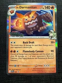 Pokemon TCG N’s Darmanitan 181 (prerelease) SVP Journey Together Stamped Promo - Image 1