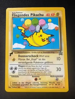 Flying Pikachu World Collection Pokemon Black Star Promo German Gold Stamp 25 - Image 1