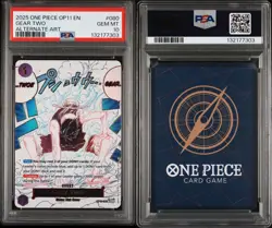2025 ONE PIECE OP11-A FIST OF DIVINE SPEED ALTERNATE ART #080 GEAR TWO PSA 10 - Image 1