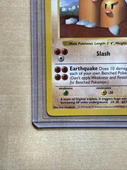 Pokemon TCG Dugtrio Base Set 19/102 Regular Shadowless Rare Card - Image 5