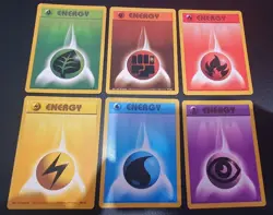 Pokemon TCG BASE SET 1999 Energy Cards Set Of 6 - Excellent Condition - Image 1