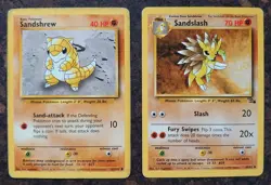 Sandslash 41/62, Uncommon, Fossil, Unlimited, Pokemon Card + Sandshrew 62/102 - Image 5