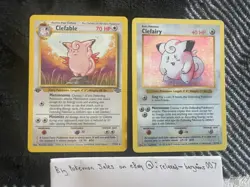 1999 Clefairy and Clefable Pokemon Cards - Image 1