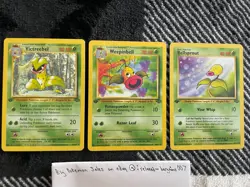 1999 1st (First) Edition Bellsprout, Weepinbell, Victreebel Pokemon Cards - Image 1