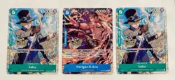 One Piece English 3rd Anniversary Ace & Sabo (3x) Cards 3 Brothers - Image 1