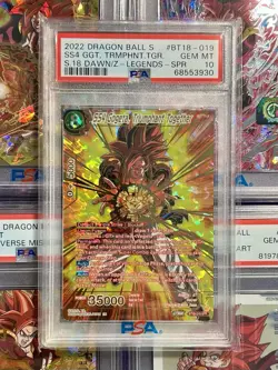 2022 DBS Card Game SS4 Gogeta, Triumphant Together BT18-019 SPR PSA 10 - Image 1