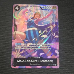 One Piece Card Game Mr.2.Bon.Kurei (Bentham) OP14-091 SR Holo 5000 Power Bandai - Image 1