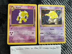 1999 1st (First) Edition Hypno and Drowzee Pokemon Cards - Image 1