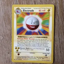 Pokemon TCG Base Set Electrode Shadowless Unlimited Non Holo Rare Card 21/102 - Image 1