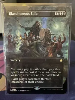 Blasphemous Edict (Borderless) (Mana Foil) Foundations Foil - Image 1
