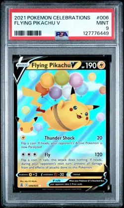 2021 POKEMON CELEBRATIONS 006 FLYING PIKACHU V PSA 9 - Image 1