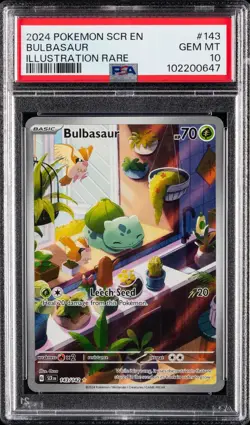 Bulbasaur Illustration Rare PSA 10 Pokemon Stellar Crown 143/142 - Image 1