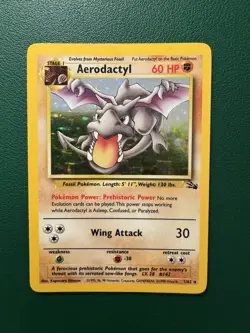 1999 Fossil Set Aerodactyl 1/62 Holo Rare Vintage Pokemon TCG - Image 1