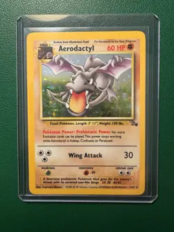 1999 Fossil Set Aerodactyl 1/62 Holo Rare Vintage Pokemon TCG - Image 3