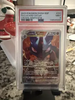 Pokemon TCG Lucario VSTAR #SWSH291 Black Star Promo, Crown Zenith PSA 9 - Image 1