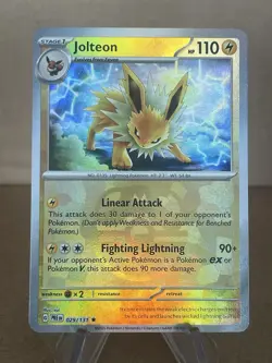 Pokemon Scarlet & Violet Prismatic Evolutions Jolteon #029/131 Master Ball - Image 1