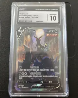 Umbreon V 085 ALT ART CGC 10 KOREAN Pokemon Eevee Heroes - Image 1