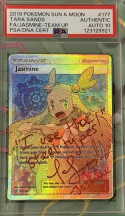 2019 Jasmine Team Up Full Art 177/181 TARA SANDS PSA Signed Autographed Pokemon - Image 1