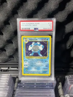 1999 Pokemon TCG Base Set Poliwrath Holographic Rare EX PSA 5 vintage - Image 2