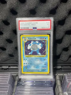 1999 Pokemon TCG Base Set Poliwrath Holographic Rare EX PSA 5 vintage - Image 3