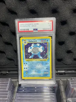 1999 Pokemon TCG Base Set Poliwrath Holographic Rare EX PSA 5 vintage - Image 4