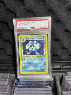 1999 Pokemon TCG Base Set Poliwrath Holographic Rare EX PSA 5 vintage - Image 5