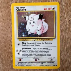 1999 Pokemon Unlimited Clefairy Rare Holo #5/102 LP - Image 1