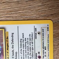 1999 Pokemon Unlimited Clefairy Rare Holo #5/102 LP - Image 3