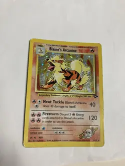 Pokemon TCG Blaine's Arcanine 1/132 Gym Challenge Unlimited Holo Rare HP - Image 1