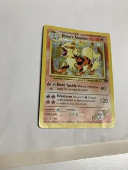 Pokemon TCG Blaine's Arcanine 1/132 Gym Challenge Unlimited Holo Rare HP - Image 2