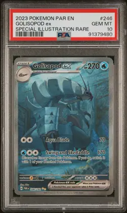 2023 POKEMON PAR EN-PARADOX RIFT SPECIAL ILLUSTRATION RARE GOLISOPOD EX PSA 10 - Image 1