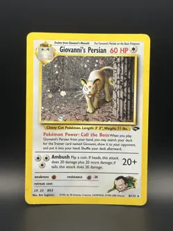 Giovanni's Persian 8/132 Gym Challenge Holo - Pokemon TCG - HP/DMG - Image 1