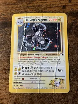 Pokemon TCG Lt. Surge's Magneton Gym Heroes 8/132 Holo Unlimited Rare - Image 1