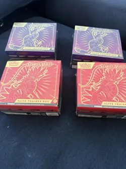 Pokemon Scarlet & Violet Elite Trainer Box Lot of 4 Sealed One has a rip - Image 1