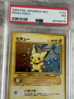 Pokemon Pichu-Holo 2000 Pokemon Japanese Neo #172 PSA 7 - Image 3