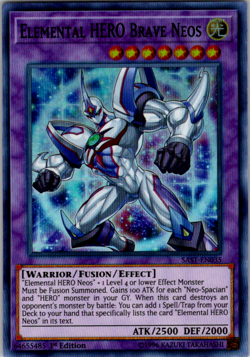 Elemental HERO Brave Neos SAST-EN035 - Super Rare 1st Near Mint Yugioh - Image 1