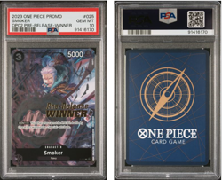 2023 ONE PIECE PROMOS #025 SMOKER OP02 PRE-RELEASE-WINNER PSA 10 - Image 1