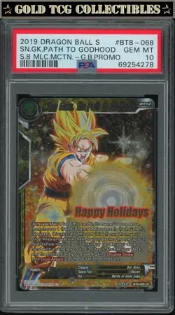 PSA 10 ⭐ Son Goku Happy Holidays Godhood Promo Card Super DBS Z DBZ Heroes - Image 1