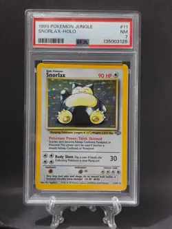 1999 SNORLAX HOLO JUNGLE 11/64 POKEMON CARD PSA 7 - Image 1