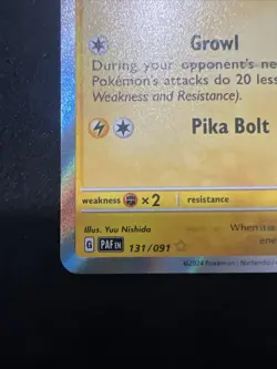 Pokemon Pikachu TCG Holo Shiny Rare Card Paldean Fates 131/091 - Image 5