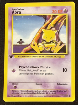 NM - Abra - 43/102 - 1st Edition - Base Set - German - Pokemon Card - Image 1