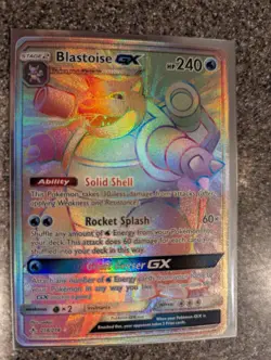 Pokemon TCG Unbroken Bonds Blastoise GX 218/214 Secret Rare Rainbow Card - Image 1