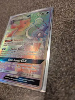 Pokemon TCG Unbroken Bonds Blastoise GX 218/214 Secret Rare Rainbow Card - Image 4