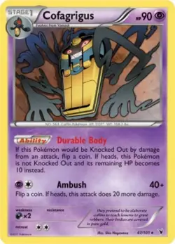 2x (BWNV-47) Cofagrigus Rare Pokemon B&W Noble Victories Card # 47 - Image 1