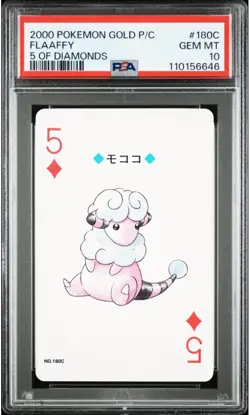 2000 POKEMON GOLD VERSION PLAYING CARDS 180C FLAAFFY 5 OF DIAMONDS PSA10 - Image 1