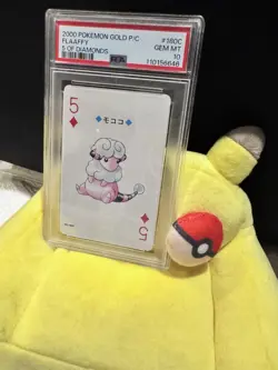 2000 POKEMON GOLD VERSION PLAYING CARDS 180C FLAAFFY 5 OF DIAMONDS PSA10 - Image 3