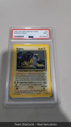 2001 Pokemon Neo Revelation Unlimited Raikou Holo Rare Card 1364 PSA 9 M G2U - Image 4