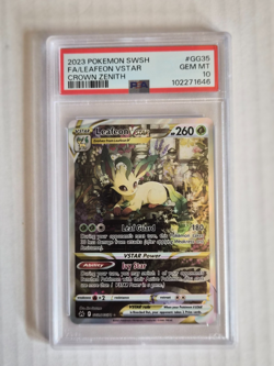 2023 POKEMON SWORD & SHIELD CROWN ZENITH #GG35 FULL ART/LEAFEON VSTAR PSA 10 - Image 1