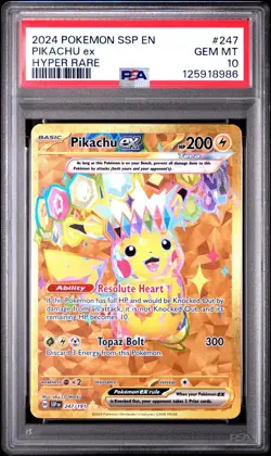 PSA 10 Pokemon Surging Sparks Hyper Rare Pikachu EX 247/191 GEM MINT Condition! - Image 1