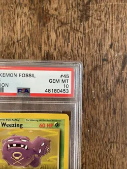 1999 Pokemon Fossil Weezing 45 1st Edition PSA 10 - Image 4